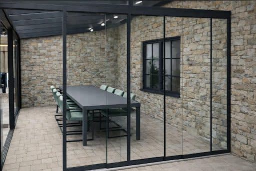 Glazen schuifwand veranda